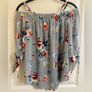Medium Fortune + Ivy Floral and Striped Top